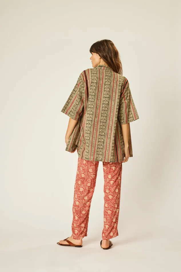 Kevin Shirt Paisley Stripe Black Women Natalie Martin Tops