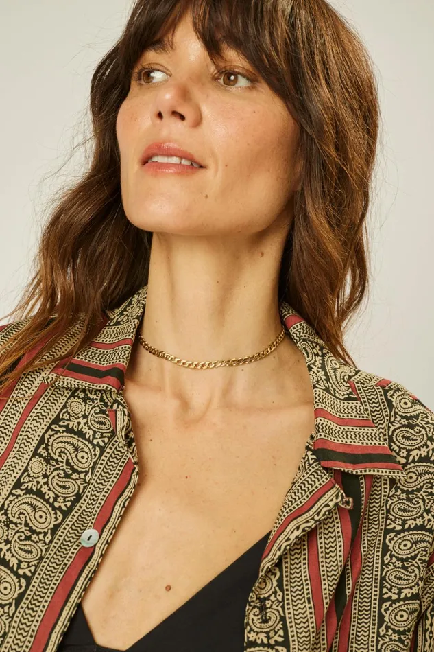 Kevin Shirt Paisley Stripe Black Women Natalie Martin Tops
