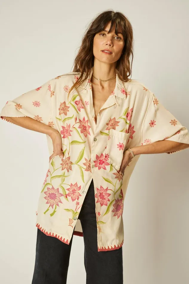 Kevin Shirt Starflower Cream Men Natalie Martin