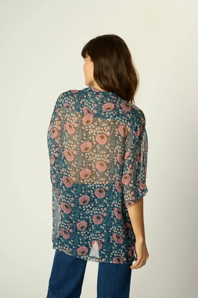 Kevin Shirt Vintage Flowers Indigo Men Natalie Martin
