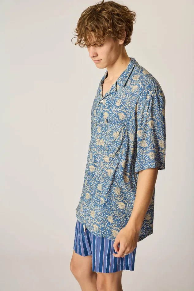 Kevin Shirt Water Lily Blue Men Natalie Martin