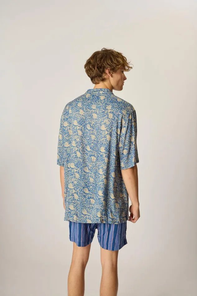 Kevin Shirt Water Lily Blue Men Natalie Martin