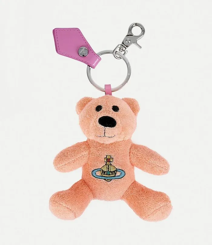 Keyrings MenWomen Vivienne Westwood Towelling Teddy Bear Keyring In Peach