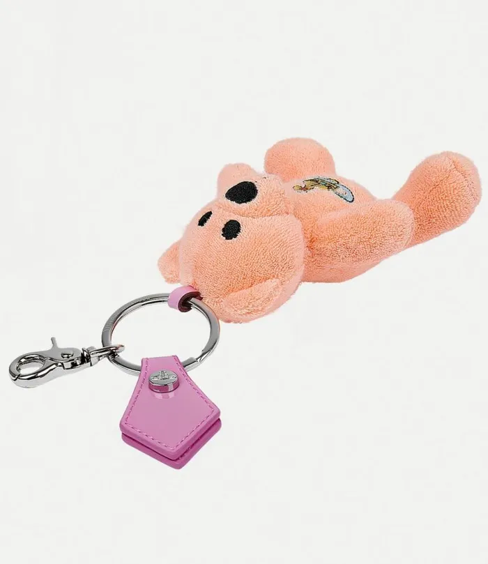 Keyrings MenWomen Vivienne Westwood Towelling Teddy Bear Keyring In Peach