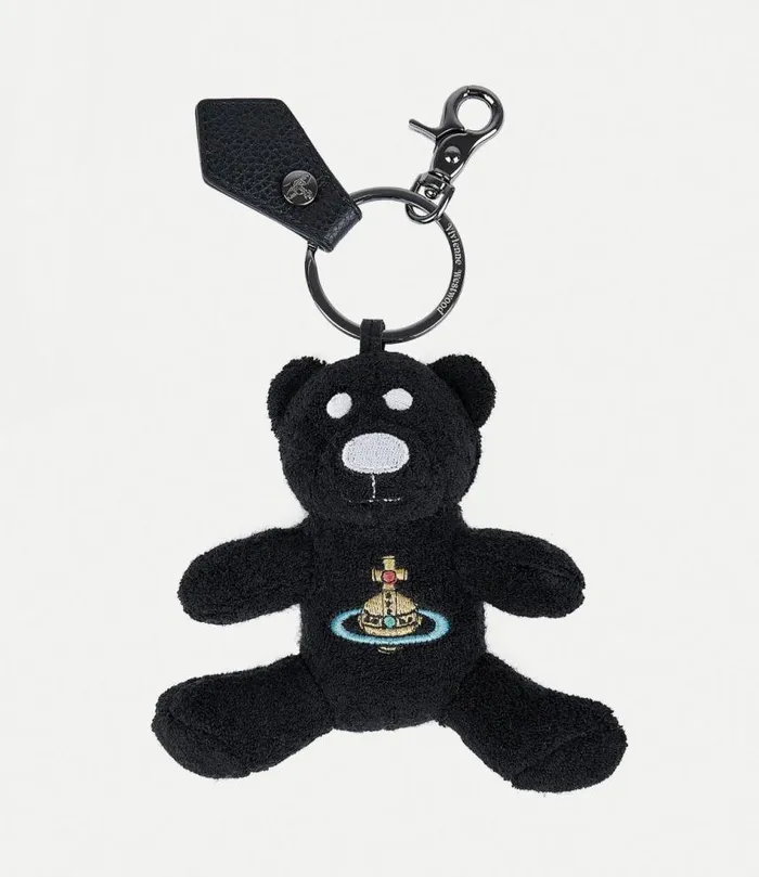 Keyrings WomenMen Vivienne Westwood Towelling Teddy Bear Keyring In Black