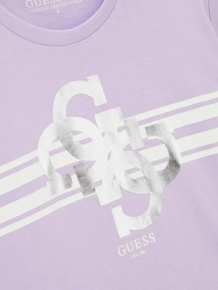 Kids 4g Logo Tshirt Multi Pink Guess Tops And Tshirts