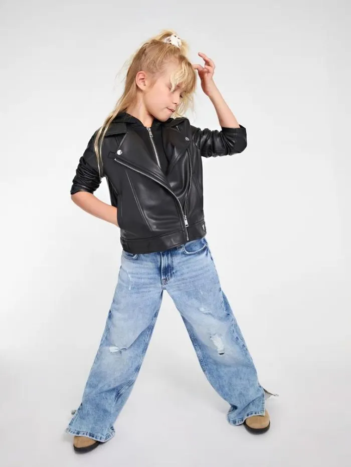 Kids 90039s Straight Denim Pants Light Blue Guess Trousers And Skirts