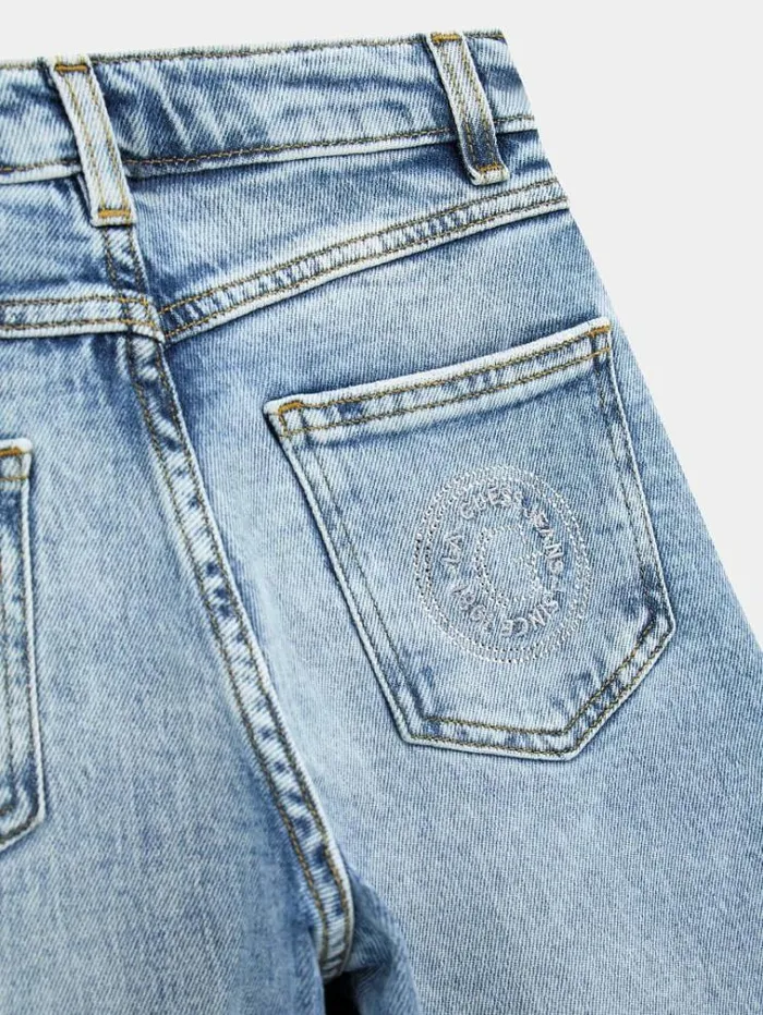 Kids 90039s Straight Denim Pants Light Blue Guess Trousers And Skirts