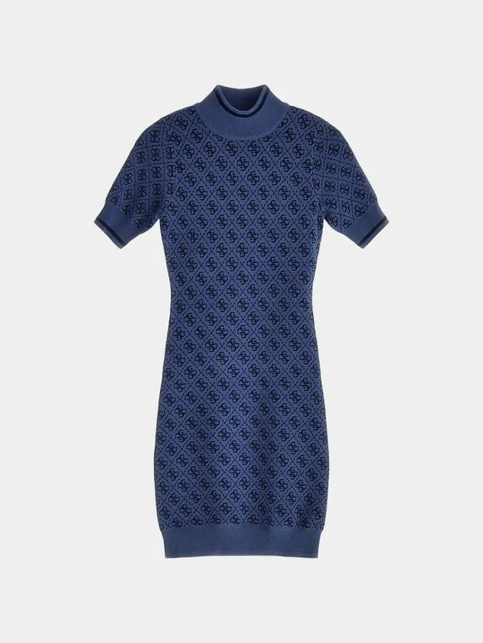 Kids All Over 4g Logo Dress Blue Multi Guess Dresses