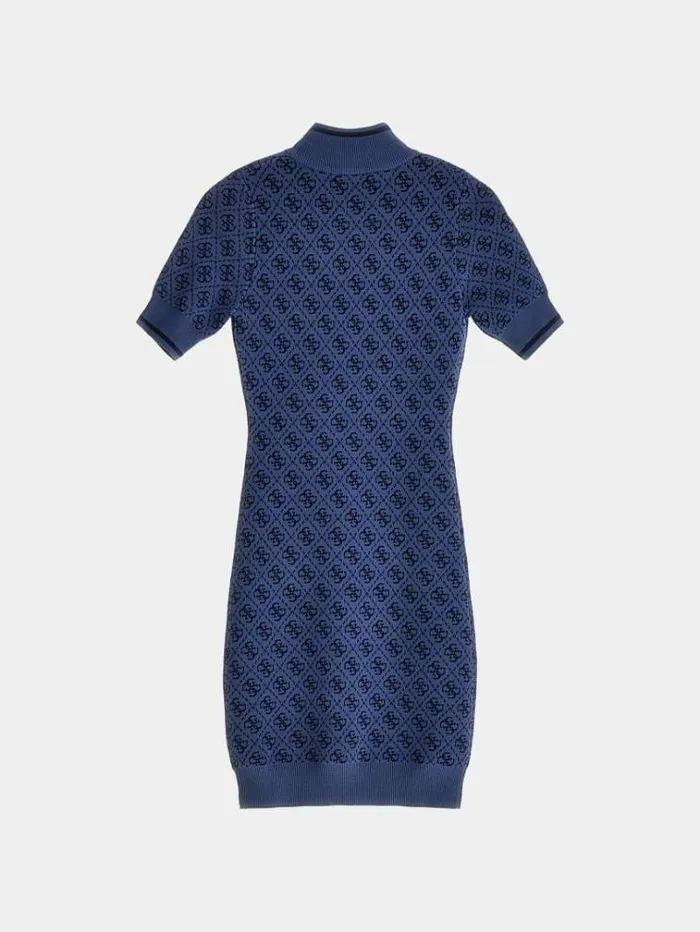 Kids All Over 4g Logo Dress Blue Multi Guess Dresses