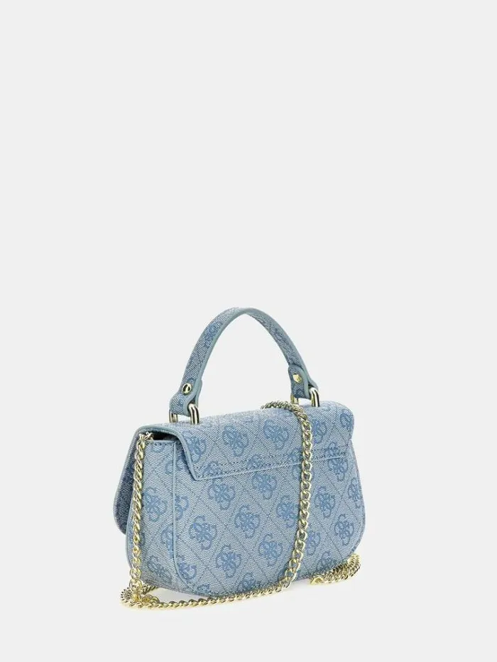 Kids All Over 4g Logo Flap Crossbody Bag Light Blue Guess Bags And Accessories