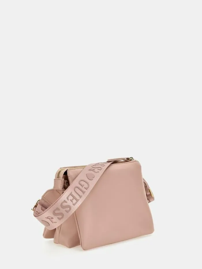Kids All Over Embossed Logo Crossbody Bag Pink Guess Bags And Accessories