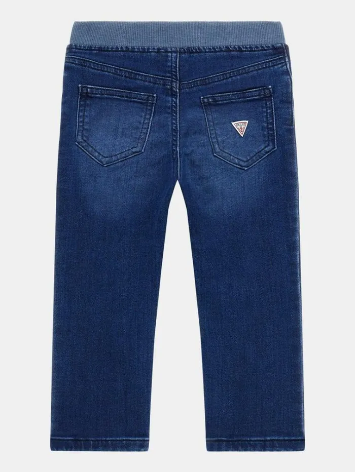 Kids All Over Embroidery Denim Pant Blue Guess Trousers