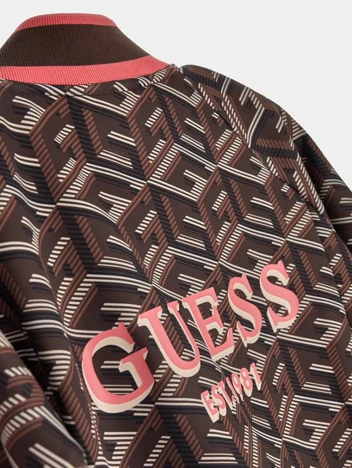 Kids All Over G Cube Print Scuba Sweatshirt Brown Multi Guess Knitwear And Sweatshirts
