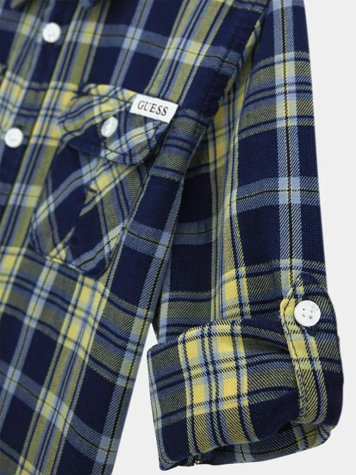 Kids All Over Ghingham Check Print Shirt Multicolor Pattern Guess Tops And Tshirts