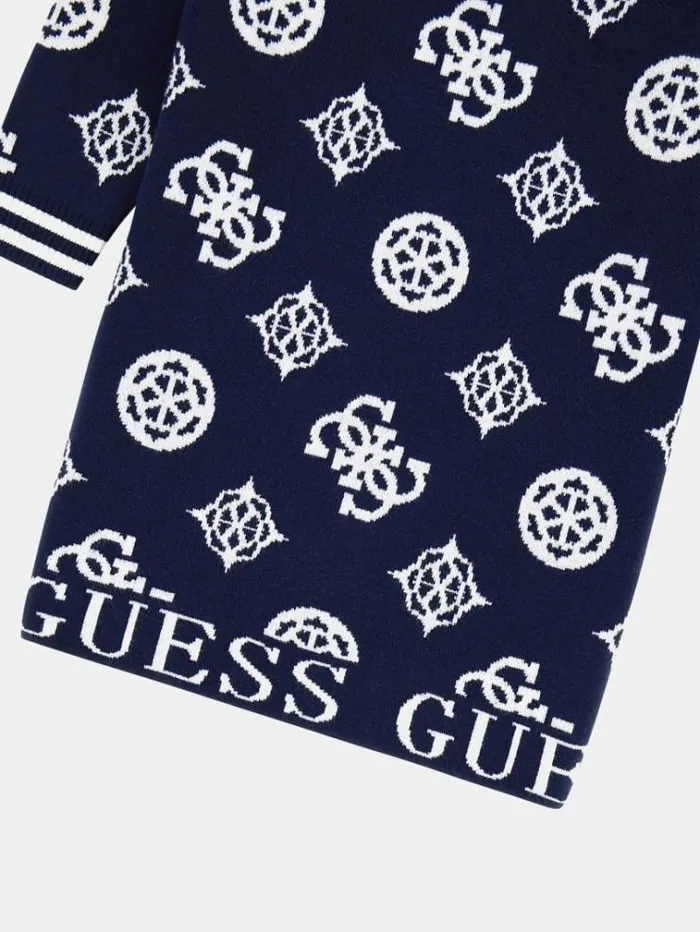 Kids All Over Logo Peony Sweater Dress Blue Multi Guess Dresses