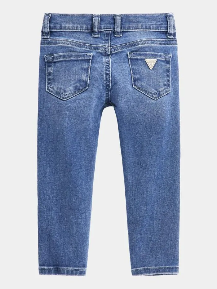 Kids All Over Patch Skinny Denim Pant Blue Guess Trousers And Skirts