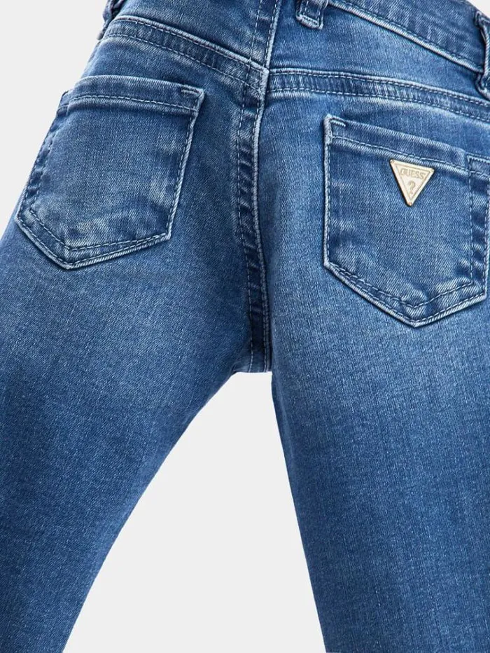 Kids All Over Patch Skinny Denim Pant Blue Guess Trousers And Skirts
