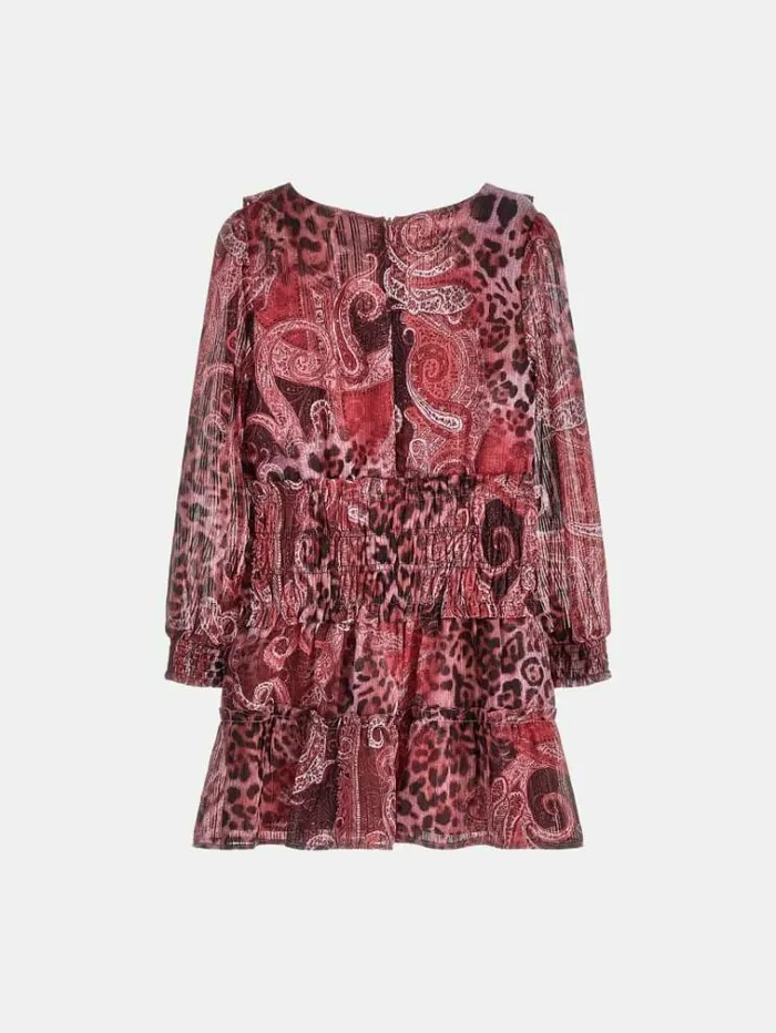Kids All Over Print Chiffon Dress Multi Pink Guess Dresses