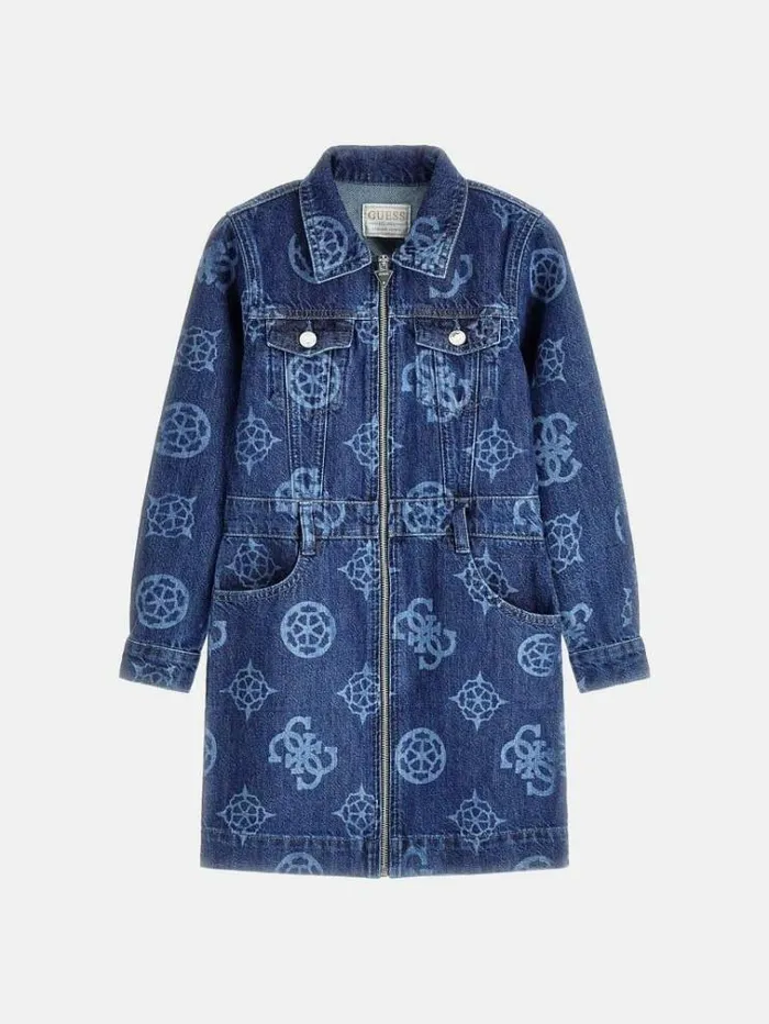 Kids All Over Print Dress Blue Multi Guess Dresses