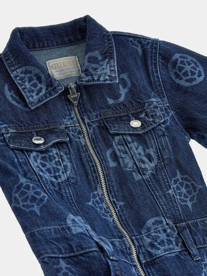 Kids All Over Print Dress Blue Multi Guess Dresses