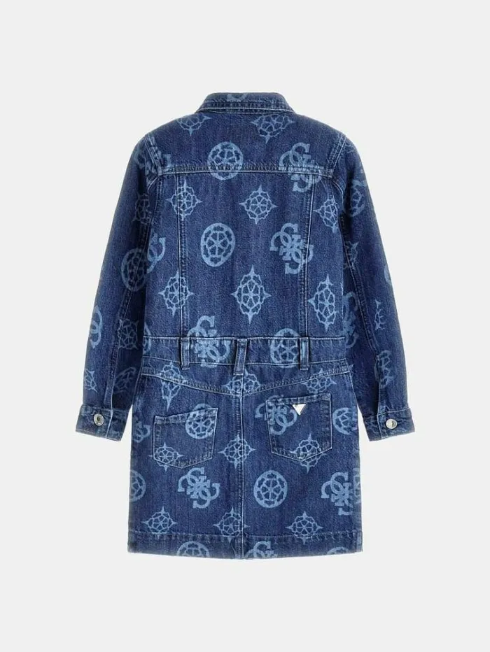 Kids All Over Print Dress Blue Multi Guess Dresses
