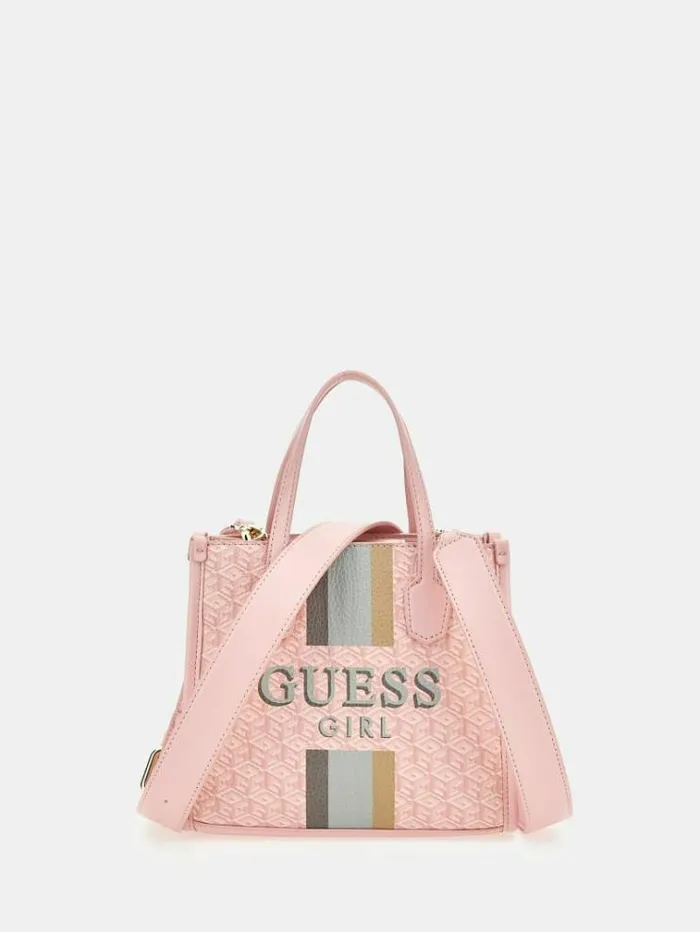 Kids All Over Print Mini Tote Bag Pink Guess Bags And Accessories