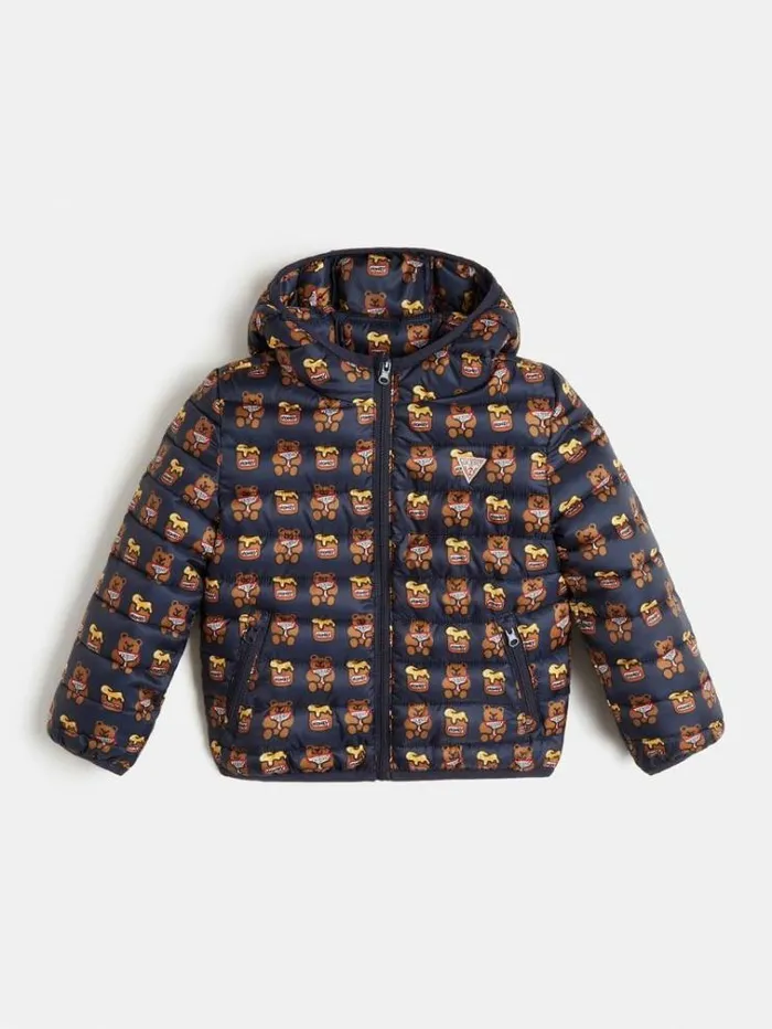 Kids All Over Print Puffer Blue Multi Guess Tops