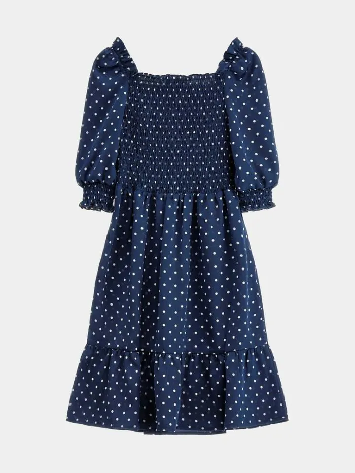Kids All Over Print Satin Dress Blue Guess Dresses