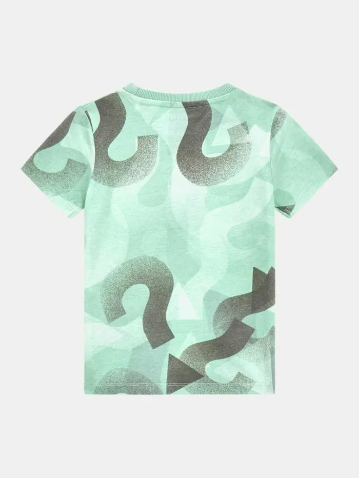 Kids All Over Print Tshirt Green Multi Guess Tops And Tshirts