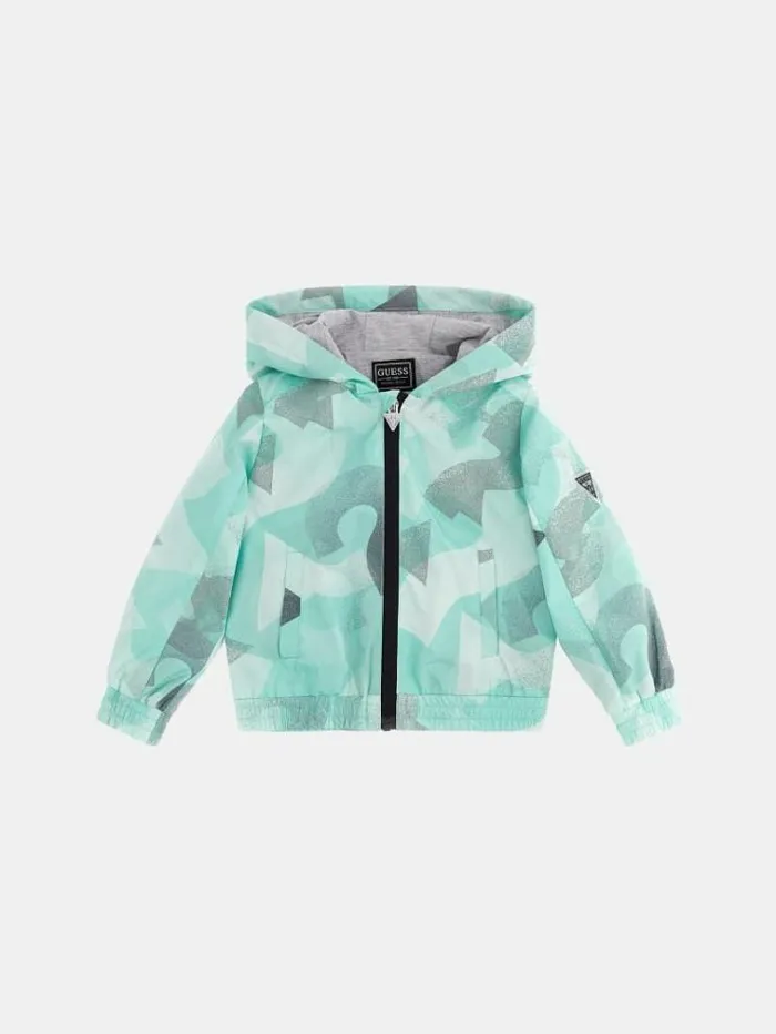 Kids All Over Print Windbreaker Shades Of Blue Guess Coats And Jackets