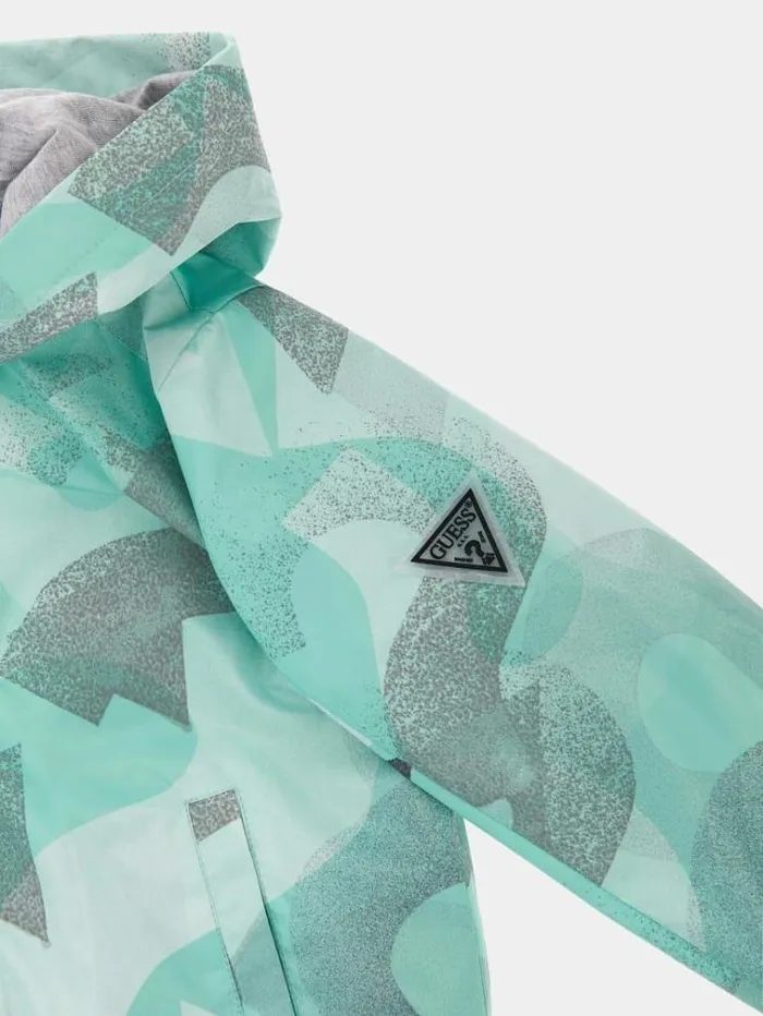 Kids All Over Print Windbreaker Shades Of Blue Guess Coats And Jackets