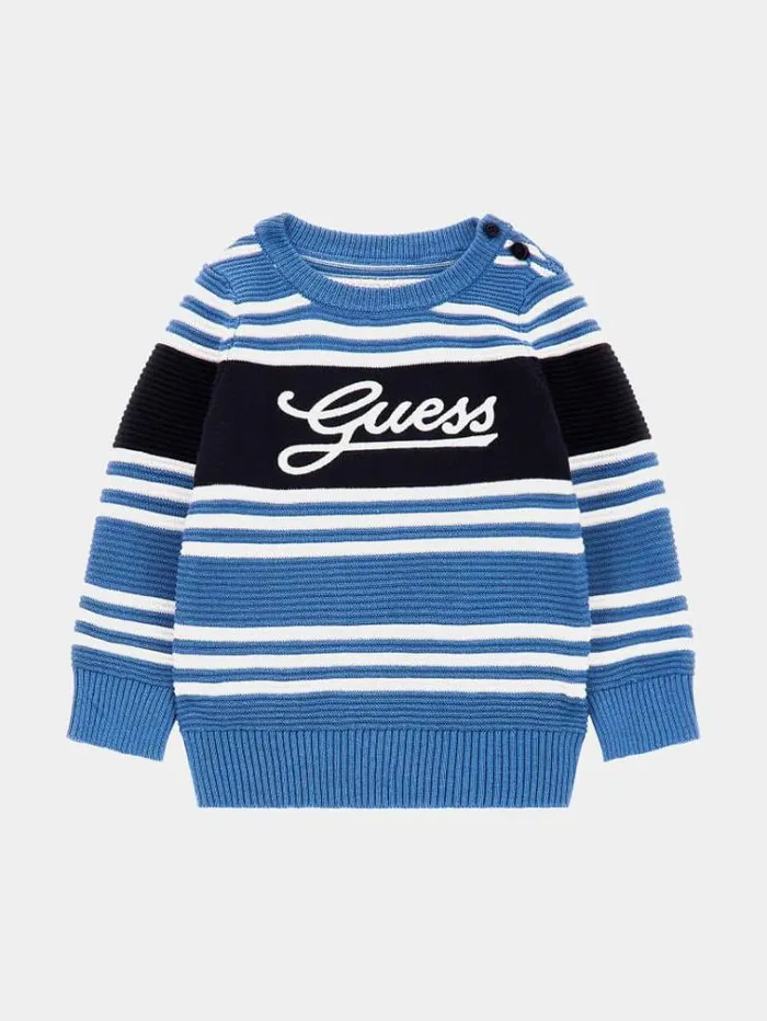 Kids All Over Striped Sweater Blue Multi Guess Knitwear And Sweatshirts
