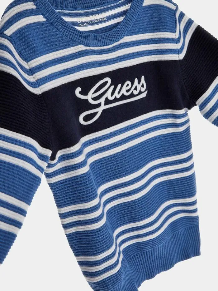 Kids All Over Striped Sweater Blue Multi Guess Knitwear And Sweatshirts