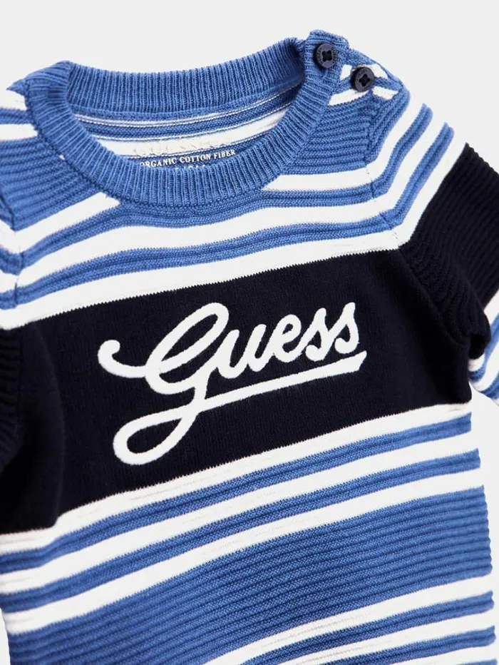 Kids All Over Striped Sweater Blue Multi Guess Knitwear And Sweatshirts