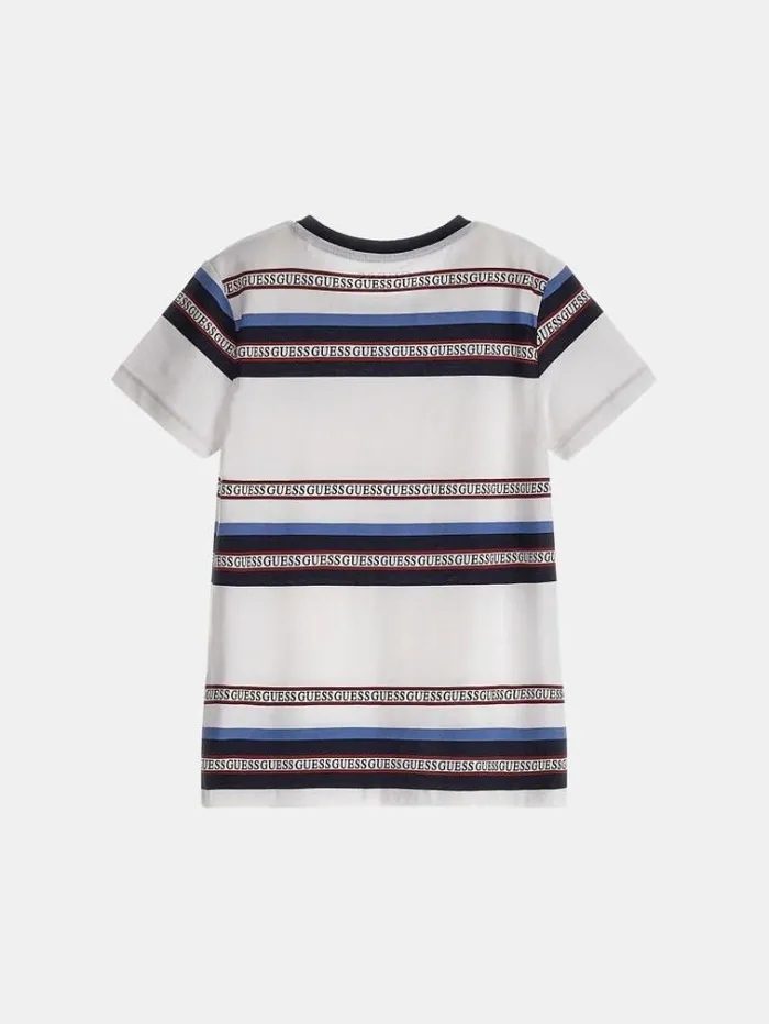 Kids All Over Striped Tshirt Blue Multi Guess Tops And Tshirts