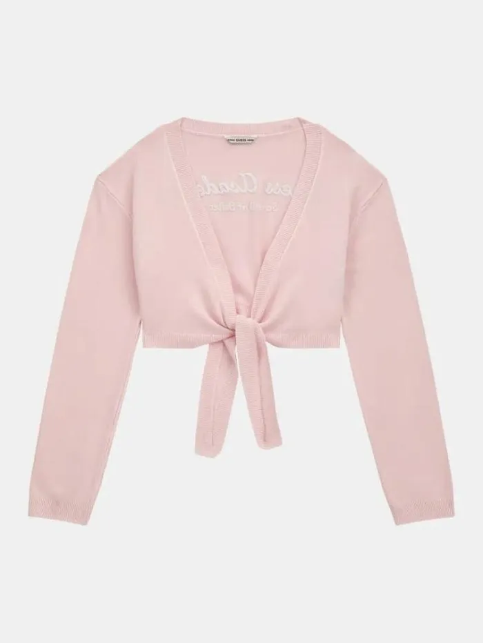 Kids Back Embroidery Cover Shoulder Pink Guess Knitwear And Sweatshirts