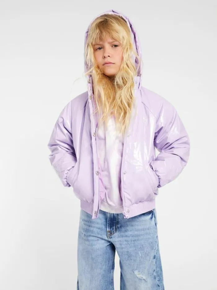 Kids Back Triangle Logo Print Jacket Multi Pink Guess Coats And Jackets