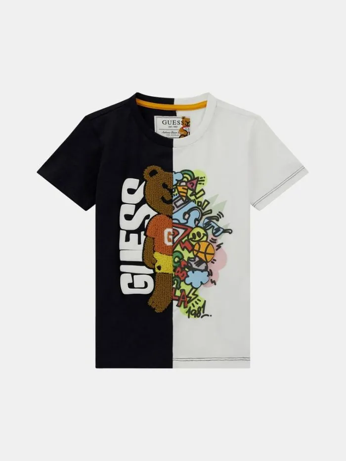 Kids Bear Patch Tshirt Multicolor Pattern Guess Tops And Tshirts