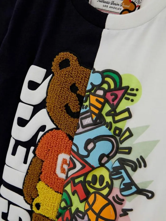 Kids Bear Patch Tshirt Multicolor Pattern Guess Tops And Tshirts