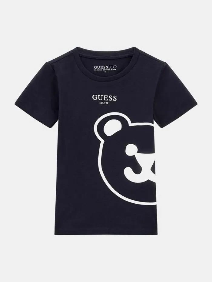Kids Bear Print Tshirt Blue Guess Tops And Tshirts