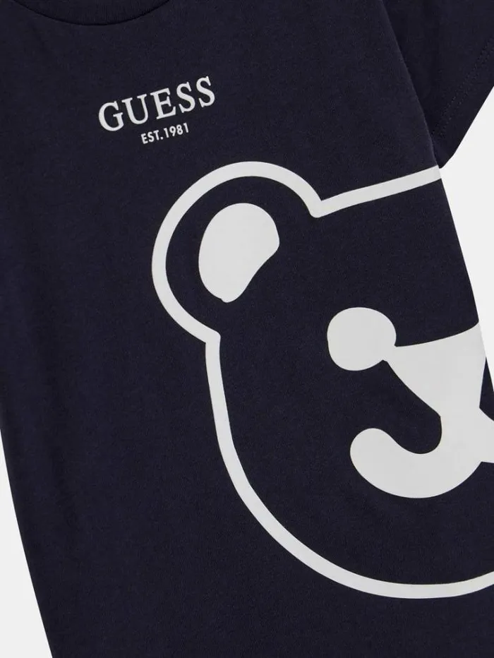 Kids Bear Print Tshirt Blue Guess Tops And Tshirts