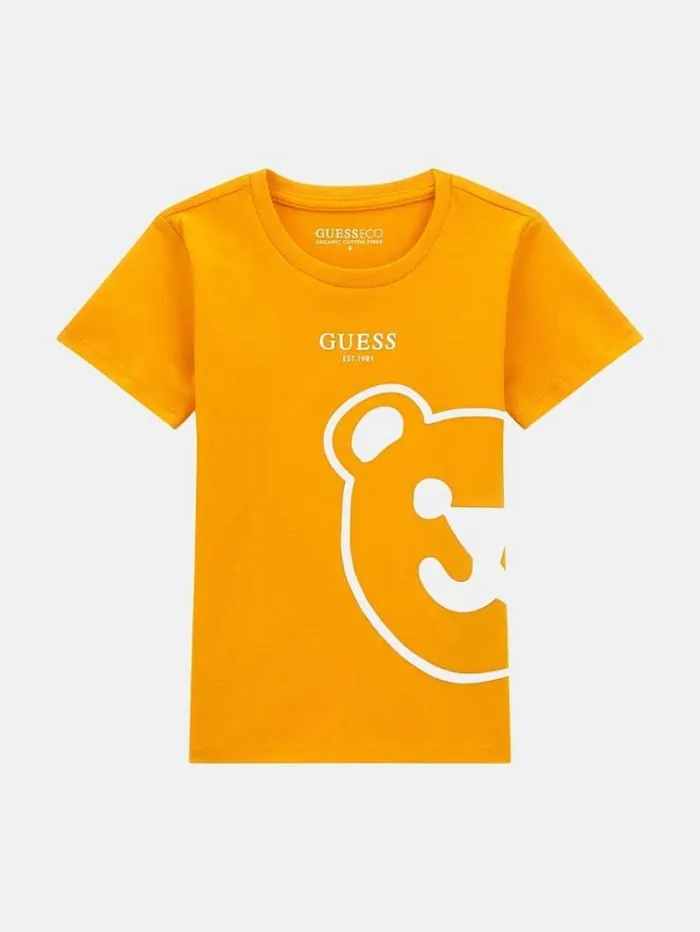 Kids Bear Print Tshirt Orange Guess Tops And Tshirts