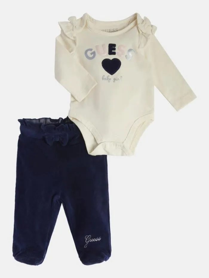 Kids Body And Chenille Pant Set Blue Guess Onepiece Suits And Sets