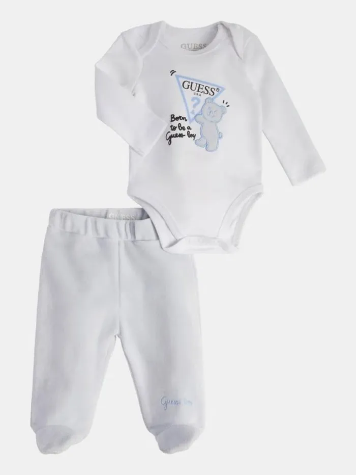 Kids Body And Chenille Pant Set White Guess Onepiece Suits And Sets