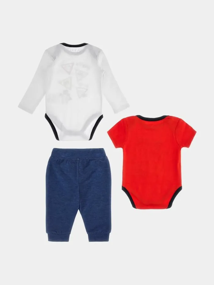 Kids Body And Pant Set Red Multi Guess Onepiece Suits And Sets
