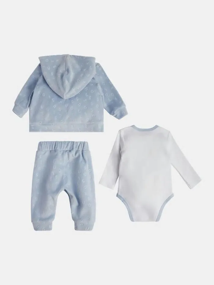 Kids Chenille Sweatshirt Body And Pants Set Blue Multi Guess Onepiece Suits And Sets