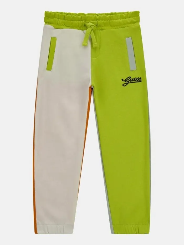 Kids Color Block Pants Fluorescent Green Guess Trousers