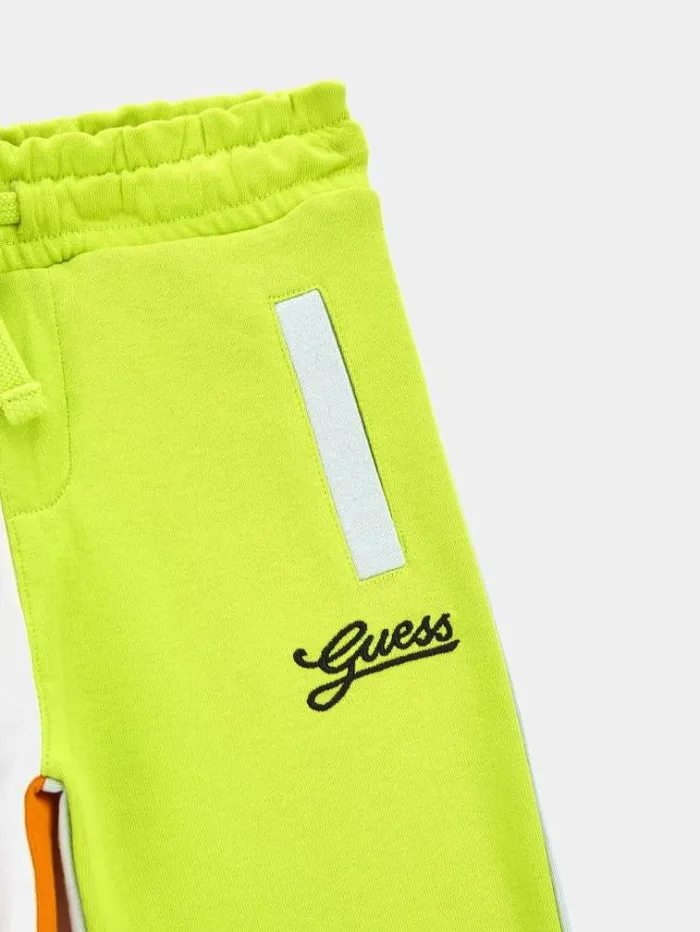 Kids Color Block Pants Fluorescent Green Guess Trousers