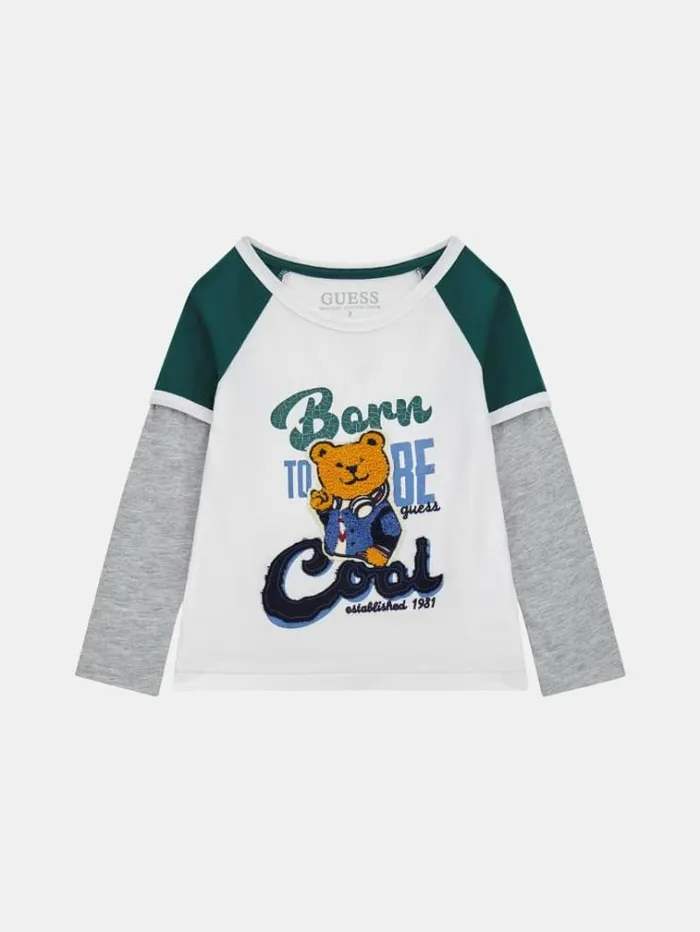 Kids Color Block Tshirt White Guess Tops And Tshirts